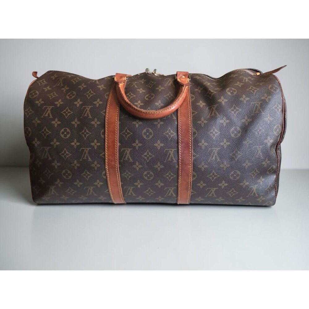 Authentic Vintage Louis Vuitton Keepall 50 with Entrupy COA & accessories